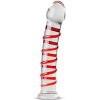 Gildo No.15 červené špirálové sklenené dildo