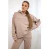 Insulated cotton set, sweatshirt + trousers Brooklyn dark beige hnedá One size Kesi 5907302889744