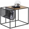 Tempo Kondela Príručný stolík, kov/MDF, čierna/dub, FLYN