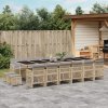 Sada záhradného nábytku technorattan vidaXL béžová 17 el.