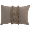 J-Line by Jolipa Taupe bavlnený vankúš Fransen Rand so strapcami 30x45