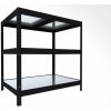 Regál do domácnosti Biedrax 60 x 60 x 90 cm, čierny, 4 police plech zinok, nosnosť 150 kg na policu