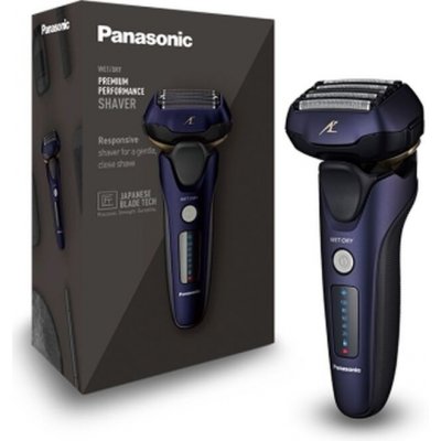 Panasonic ES-LV67-A803 elektrický holiaci strojček na mokré a suché holenie, 5-polohová holiaca hlava s lineárnym motorom, zastrihávač dlhých vlasov, modrý