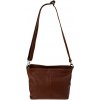 NovaKabelka.sk Batilda Marrone Scura kožená talianska crossbody kabelka hnedá