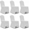 Biele strečové návleky na stoličky, 6 ks