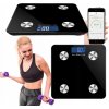 INTELIGENTNÁ KÚPEĽŇOVÁ VÁHA BLUETOOTH MERANIE BMI APLIKÁCIA SKLENENÁ 180 KG