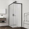 RONAL TOP-LINE S BLACK TLS ATYP 60 - 90cm pravé dvere do kombinácie / sprchový kút s rohovým vstupom, profil čierny, sklo číre, TLSDSM10607