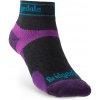Dámské běžecké ponožky Bridgedale Trail Run Ultra Light T2 Merino Sport Low Womens charcoal/purple - L (7-8,5) / EU 41-43 / 25-27 cm