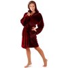 Dámsky župan Lilly extra s kapucňou 3/4 jedna veľkosť 3320 bordová - Vestis S-M