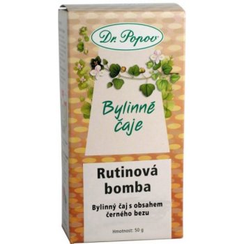 Dr.Popov Rutinová bomba bylinný čaj s obsahem černého bezu sypaný 50 g