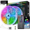 LED pás RGB farebný 20 m Bluetooth ovládanie hudbou aplikácia diaľkový ovládač