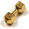 Kovová korálka činka, 1ks, zlatá, 20x8x7mm (otvor 2mm)