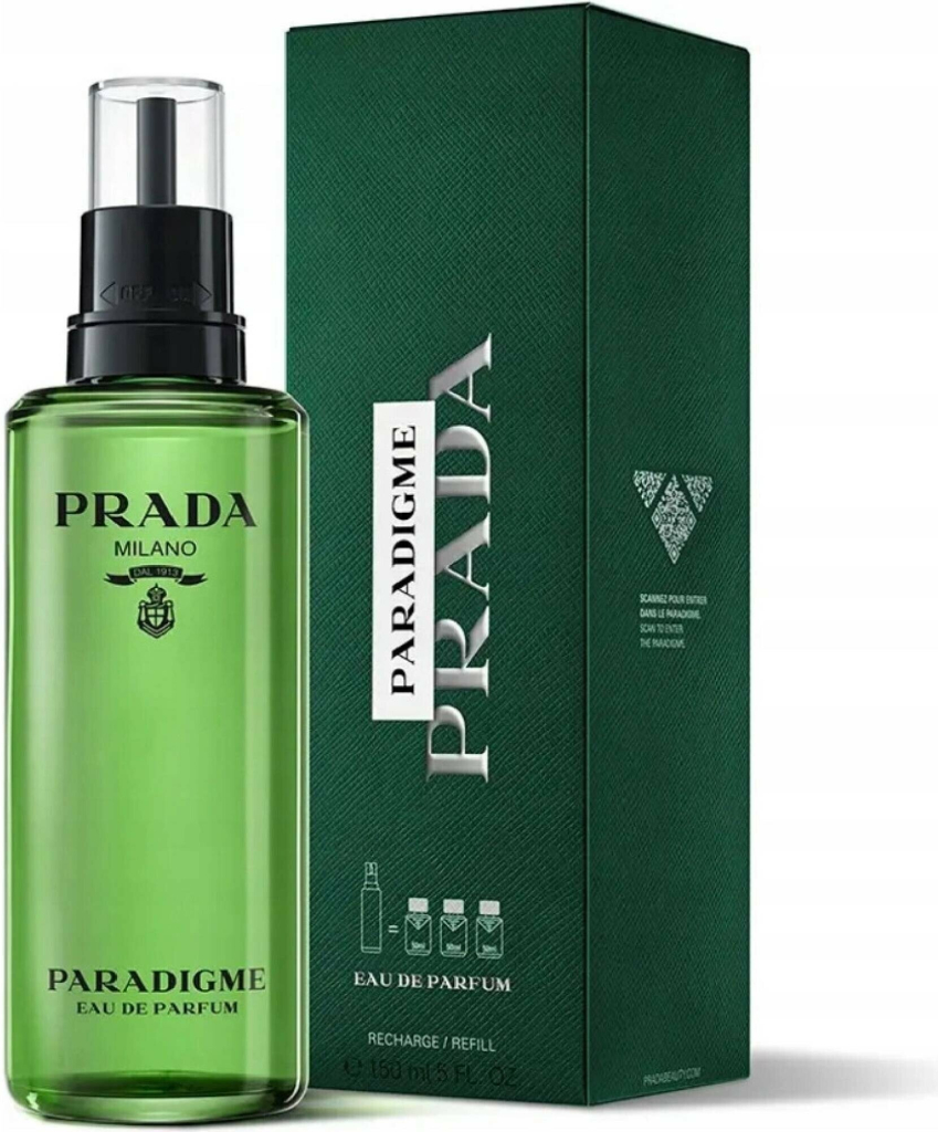 Elegantný flakón Prada Paradigme parfumovaná voda pre pánov – luxusný a svieži zážitok v každej kvapke.
