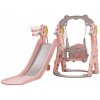 Emporio Plastová skluzavka Žirafa s houpačkou a košíkem růžová, 150 × 135 × 120 cm