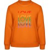 AWDis Sweat Mikina - Dúhový dizajn - Love, Love, Love - Orange Crush - M - Dámske