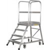 Pojazdný hliníkový plošinový rebrík Zarges, 4 stupne