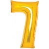 Amscan Fóliový balón číslo 7 zlatý 66 cm