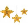 Dekoratívne rozety Party Deco RPK24-019, zlaté hviezdy, 3 kusy