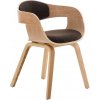 Design-Shop Stolička King látka, drevené nohy natura - Hnedá