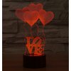 Beling 3D lampa, Love, 7 farebná S54