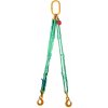 Dvoj záves textilný, oko-2 hák, Nosnosť 2800/2000 kg, Certifikovaný 3 m Zelená bez návleku 2800 / 2000 kg