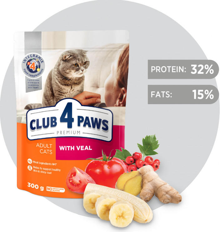 CLUB 4 PAWS Premium With veal For adult cats 300 g