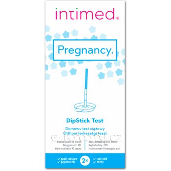 IntiMed Pregnancy hCG DipStick tehotenský test pre domáce použitie 2  testovacie prúžky od 1,69 € - Heureka.sk