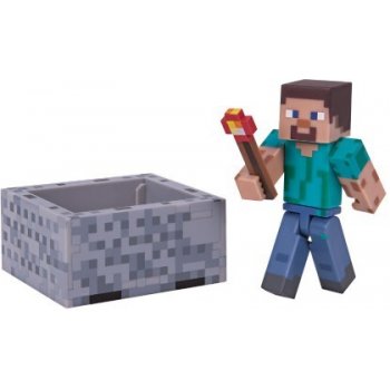 Minecraft Steve with Minecart 8 cm