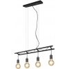 Trio R30644002 závesné stropné svietidlo Ladder 4x10W | E27 - nastaviteľná výška, drevo, čierna