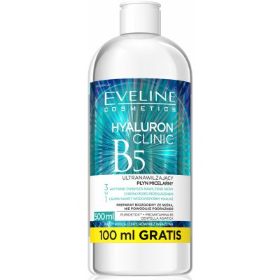 Eveline Cosmetics Hyaluron Clinic hydratačná micelárna voda 500 ml