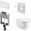Tece Sada nástenného modulu, toaleta EBS Urban City Rimless, sedadlo a biele tlačidlo 1 set