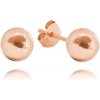 MINET Rose gold strieborné náušnice GULIČKY 8 mm