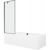 Mexen Cube obdĺžniková vaňa 170 x 80 cm s plášťom a jednokrídlovou zástenou 70 cm, čierny vzor - 550517080X9507007070