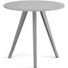 Konferenčný stôl PRIMO ZEN, priemer 80 cm, sivostrieborná podnož, sivá