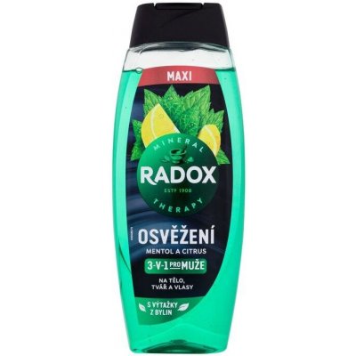 Radox Refreshment Menthol And Citrus 3-in-1 Shower Gel, Sprchovací gél pre pánov, 450 ml,
