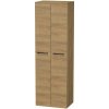 INTEDOOR Vysoká skriňa BEE, úchyt čierny, 2 dvere, š. 50 cm, dub Hickory