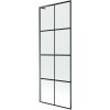 MEXEN/S - Next L vaňová zástena FIX 70 x 150, čierna vzor, grafit metal 895-070-000-03-77-95