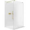 CERANO - Sprchová zástena Walk-in Onyx Duo Ľ/P - 8 mm - guľatá vzpera - zlatá kartáčovaná, mliečne sklo - 60x200 cm