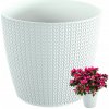 Kvetináč plast biely Prosperplast 18,9 cm x 18,9 cm x 16,7 cm