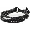 Beauty 8120 Kožený prepletaný náramok KOTVA, čierny unisex