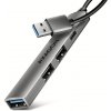 AXAGON HUE-STA, 4x USB ALU STRIP hub, 1x USB-A 5Gbps, 2x USB-A & 1x USB-C 480Mbps, kábel USB-A 12cm HUE-STA