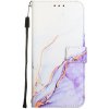 PROTEMIO 99647 ART MARBLE Peňaženkový kryt pre Motorola Moto G05 / Moto E15 WHITE PURPLE