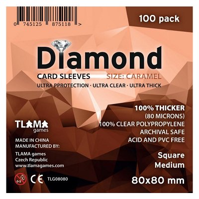 Tlama games Obaly na karty Diamond Caramel Square Medium