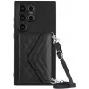 Kožený kryt Rhombic Bag na Samsung Galaxy S24 Ultra 5G - Čierna