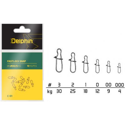 Delphin Karabínka Fastlock Snap C-01 10 ks-Veľkosť 000 / Nosnosť 4 kg