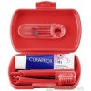 Curaprox Kids travel červený 1x zubná kefka 2x medzizubná kefka CPS 1x zubná pasta melón 6+ 10 ml 1x nálepka darčeková sada