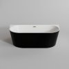 LANA polovoľne stojaca vaňa, pri stene, čierno-biela, 160x80x58 cm