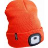 EXTOL LIGHT Čiapka oranž.s čelovým svetlom, LED 4x25lm, USB