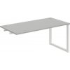 Pracovný stôl UNI O, k pozdĺ. reťazeniu, 160x75,5x80 cm, sivá/biela