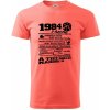 1984 v kocke - Klasické pánske tričko vyššej gramáže - 2XL ( Korálová )